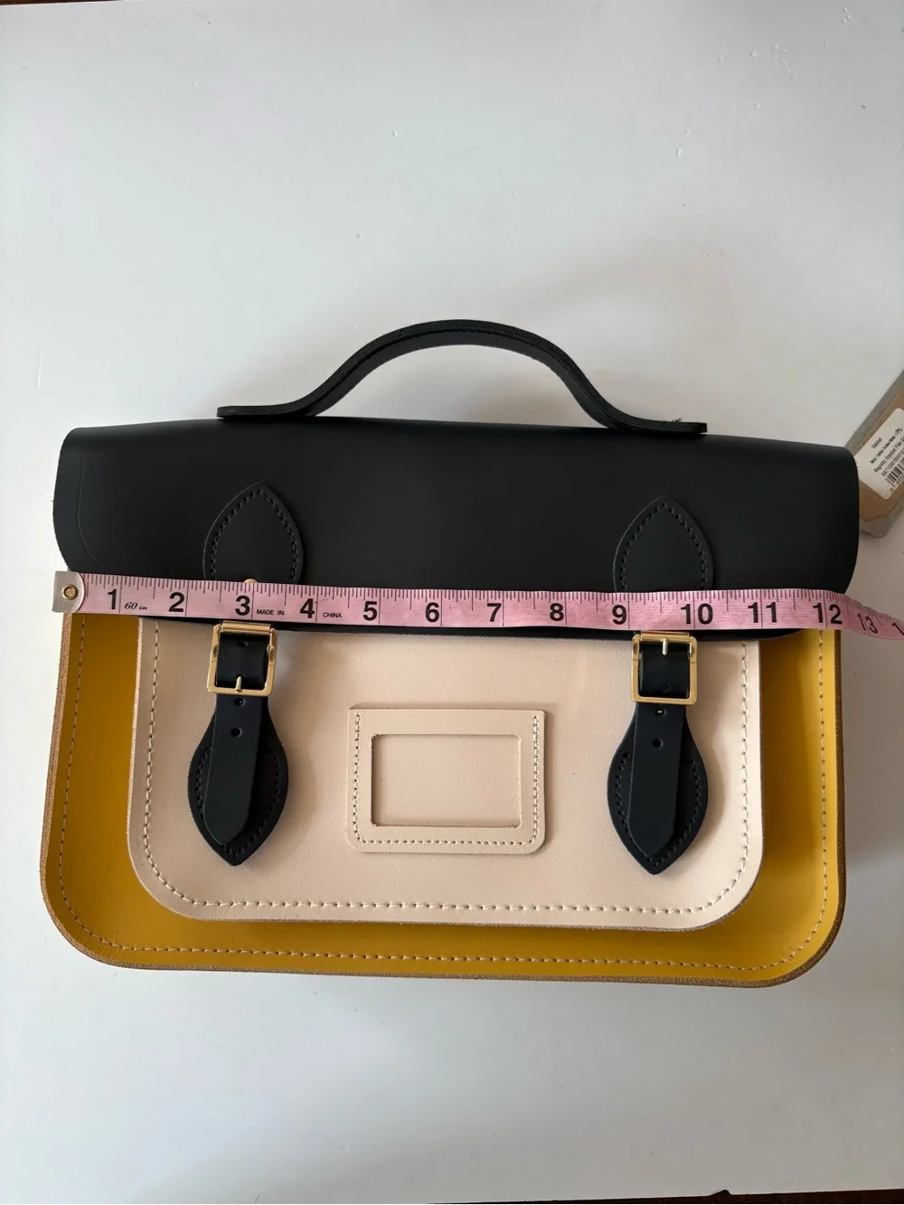 The Cambridge Satchel Co. || Tri-Color Batchel Briefcase Navy Indian Gold NWT